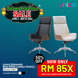 (Raya Promo) Luxury Ergonomic Boss Office Leather Chair