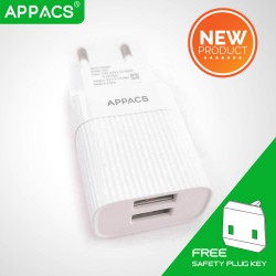 Dual USB Port 2.1A Output Fast Charging 2 Pin Travel Charger Adapter