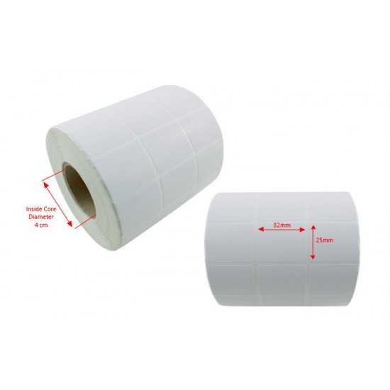 High-Quality Blank Barcode Labels 32mm x 25mm - Evio Asia, 5000pcs