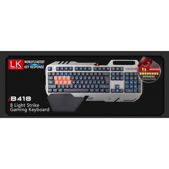 Bloody Light Strike 8-Infrared Switch Gaming Keyboard B418