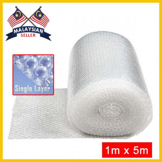 Single Layer Bubble Wrap Roll (1Meter x 5Meter)