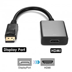 1080p Display Port to HDMI Video Converter Adapter Cable with Audio Support