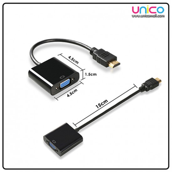 1080P HDMI to VGA Video Converter Adapter Cable without Audio Support