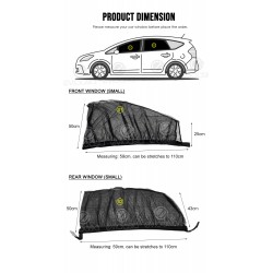 (4 PCS) Car Window Sun Shade Mesh Cover (Small, Front & Rear)