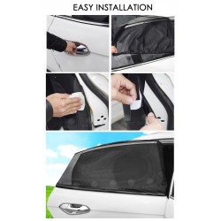 (4 PCS) Car Window Sun Shade Mesh Cover (Big, Front & Rear)