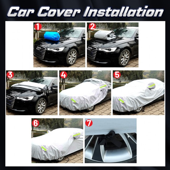 Evio Asia Full Car Cover Rain Dust Protection -Size 3M (City)