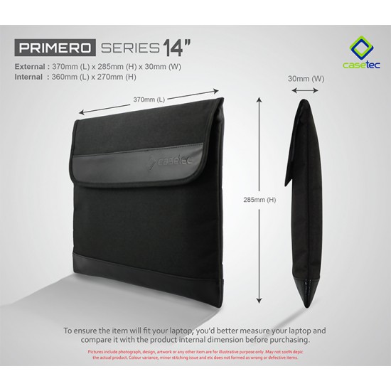 CASETEC Primero Series 13.3", 14", 15.6" , 17" Laptop Sleeve / Briefcase CASETEC Primero Series 13.3", 14", 15.6" , 17" Laptop Sleeve / Briefcase
