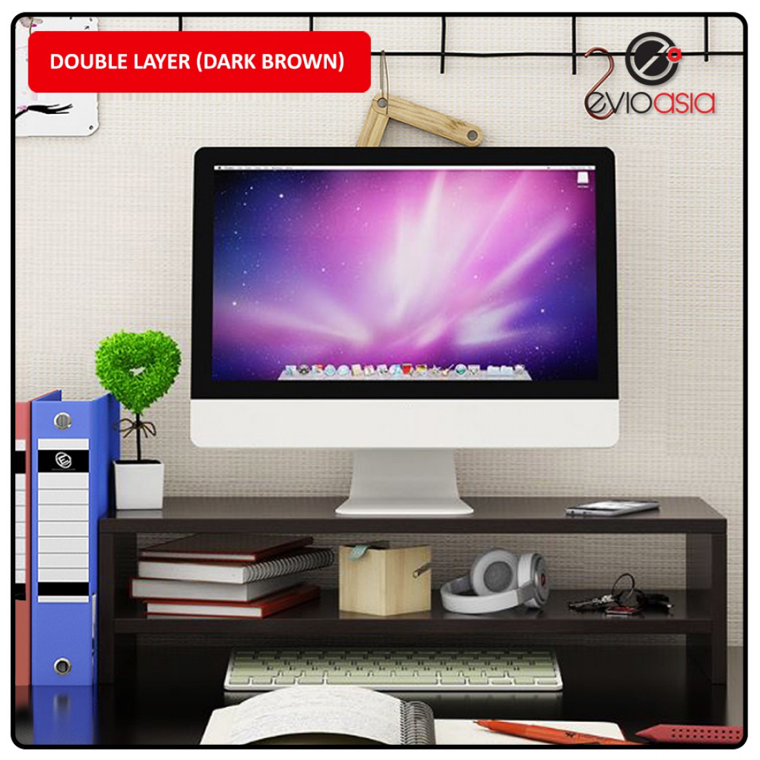 Wood Computer Monitor Stand Riser and PC Screen TV Riser for Home ...