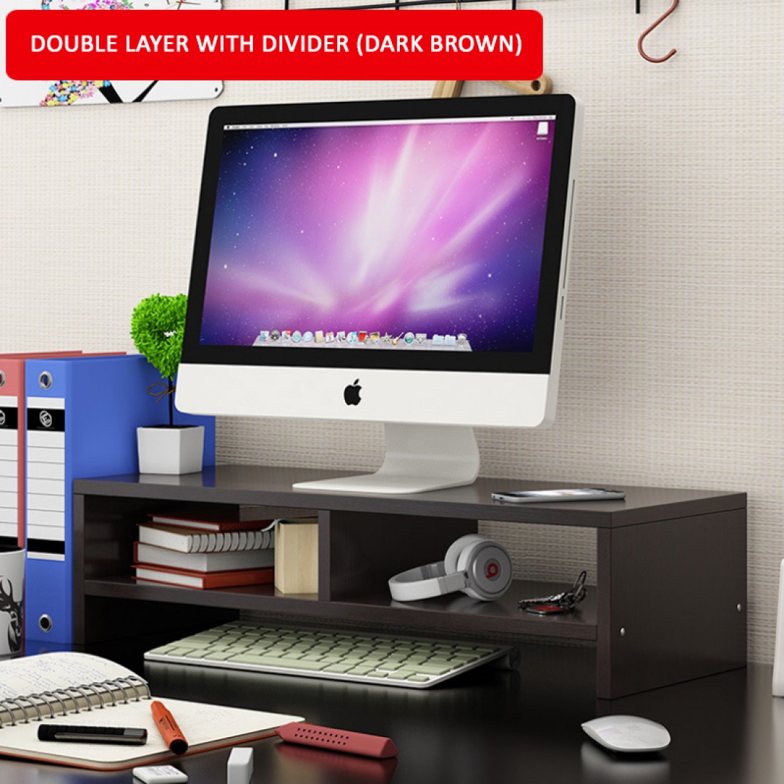 Wood Computer Monitor Stand Riser and PC Screen TV Riser for Home ...