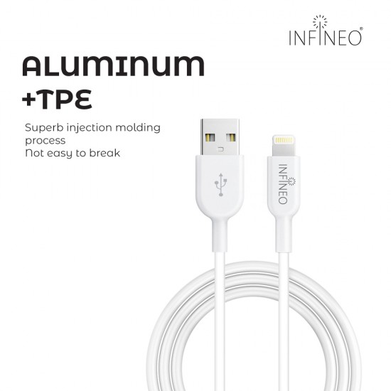 INFINEO Lightning Cable to USB Charging Cable for iPhone Support Latest iOS Version, 30 CM INFINEO Lightning Cable to USB Charging Cable for iPhone Support Latest iOS Version, 30 CM