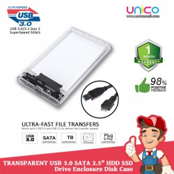 Transparent USB 3.0 SATA 2.5 Inches HDD SSD Drive Enclosure Disk Case