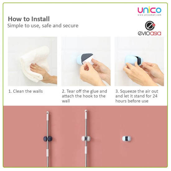 Lifestyle No Drilling Mop and Broom Holder Lifestyle No Drilling Mop and Broom Holder