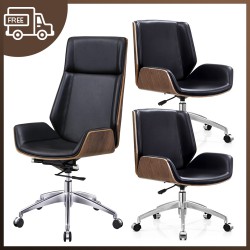 Luxury Ergonomic Boss Office Leather Chair 2 in 1 set