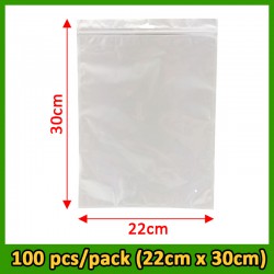 (22cm x 30cm) Clear White Plastic Bag Zip Lock Pouch Packaging / Plastik Beg (100pcs/pack)