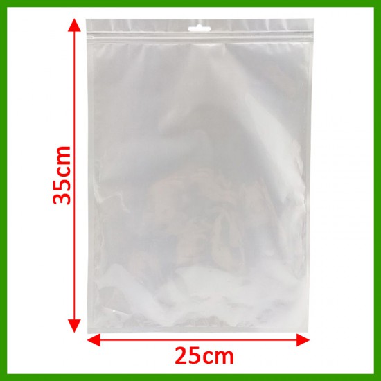 (25cm x 35cm) Clear White Plastic Bag Zip Lock Pouch Packaging / Plastik Beg (100pcs/pack)