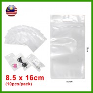 (8.5cm x 16cm) Clear White Plastic Bag Zip Lock Pouch Packaging / Plastik Beg (10pcs=1pack)