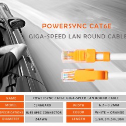 PowerSync CAT 6e Giga-Speed LAN Round Cable