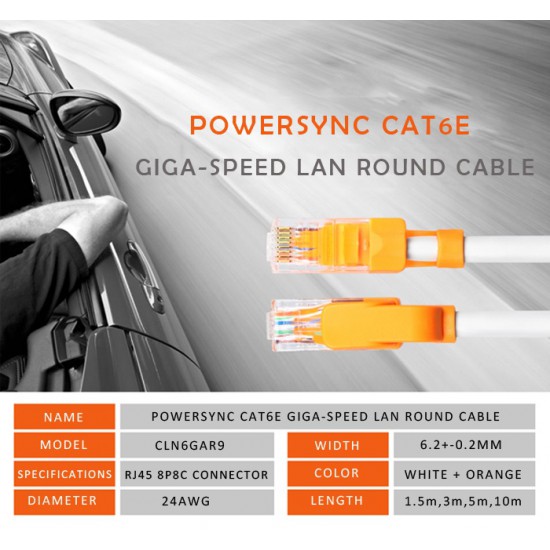 PowerSync CAT 6e Giga-Speed LAN Round Cable