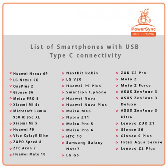 Powersync USB 2.0 Type C Charging & Sync Cable (1 Meter) Powersync USB 2.0 Type C Charging & Sync Cable (1 Meter)