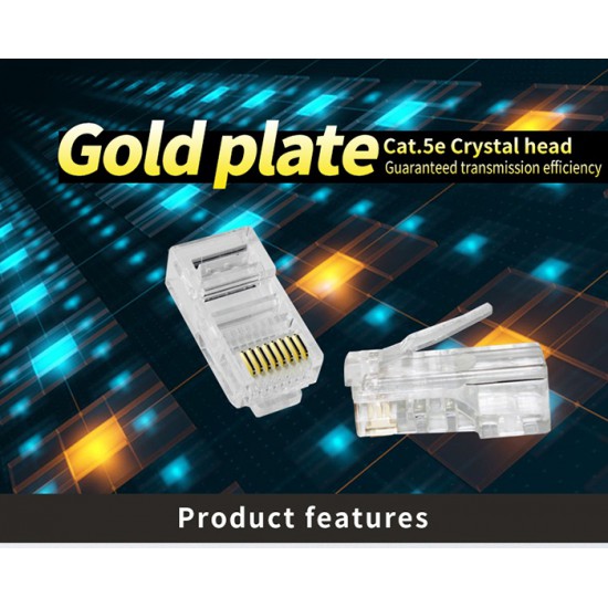PowerSync Cat5/5e Modular Plugs Socket Network Ethernet Crystal Plug RJ45 (10pcs)