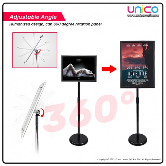 A3 Display Stand Adjustable Height Round Corner Easy Snap Frame Poster A3 Display Stand Adjustable Height Round Corner Easy Snap Frame Poster