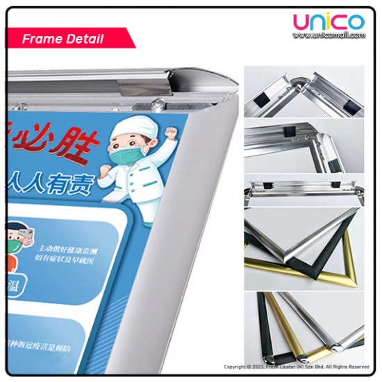 A3 Display Stand Adjustable Height Round Corner Easy Snap Frame Poster A3 Display Stand Adjustable Height Round Corner Easy Snap Frame Poster