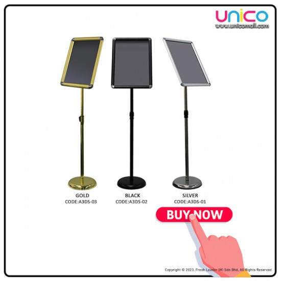 A3 Display Stand Adjustable Height Round Corner Easy Snap Frame Poster A3 Display Stand Adjustable Height Round Corner Easy Snap Frame Poster