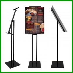Evio Asia Adjustable Rotating Poster Stand Menu Holder Stand(Double Stand,Black)