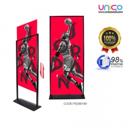 Vertical Floor Standing Advertising Poster Display Stand (Black, Size: 80x180cm)