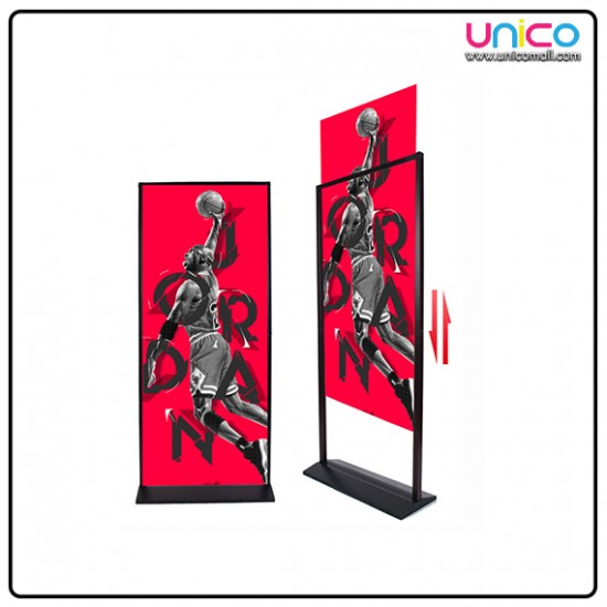 Vertical Floor Standing Advertising Poster Display Stand (Black, Size: 80x180cm)