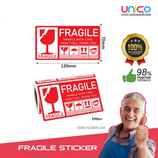Fragile Warning Label Sticker 3" X 5" Fragile Warning Label Sticker 3" X 5"