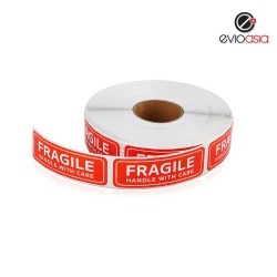 Fragile Warning Label Sticker 1" x 3"