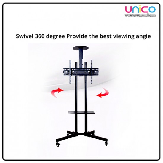 Portable TV Stand with Locking Wheels | Fits 32"-65" LED/LCD TVs | Convenient and Stylish Portable TV Stand with Locking Wheels | Fits 32"-65" LED/LCD TVs | Convenient and Stylish