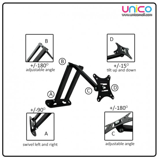 Retractable TV Wall Bracket Suitable for 14” – 27” Retractable TV Wall Bracket Suitable for 14” – 27”