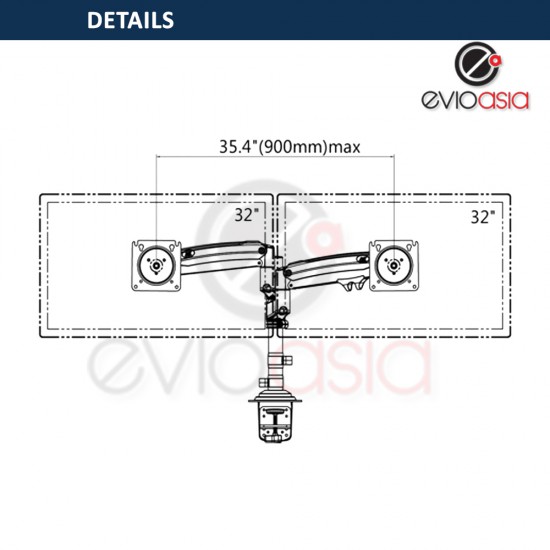 Dual Monitor Desk Stand 22" to 32"