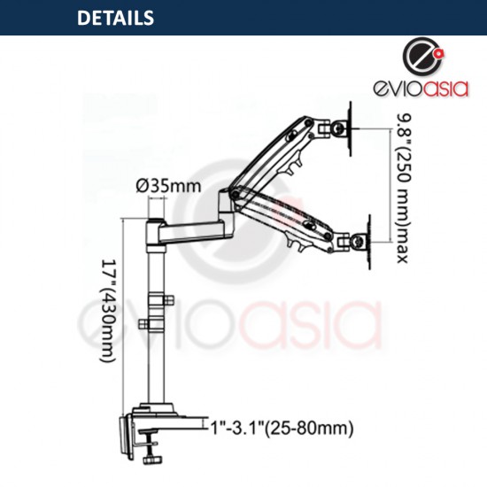 Dual Monitor Desk Stand 22" to 32"