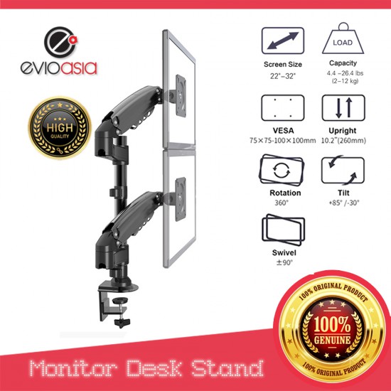 Dual Monitor Desk Stand 22" to 32"