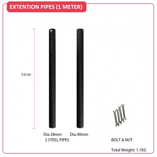 LCD TV Ceiling Wall Mount Extender Pipes, 1 meter