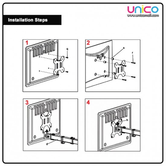 Single Monitor Arm Fully Adjustable Desk Mount Stand For 1 Screen up to 17”-30"