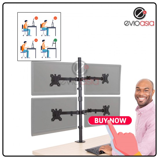 4 Monitor Arm Fully Adjustable Desk Mount Stand For 4 Screen up to 17”-30" 4 Monitor Arm Fully Adjustable Desk Mount Stand For 4 Screen up to 17”-30"