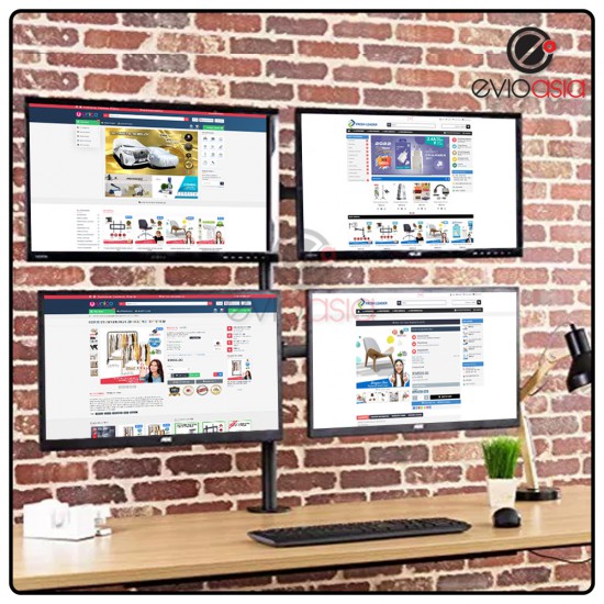4 Monitor Arm Fully Adjustable Desk Mount Stand For 4 Screen up to 17”-30" 4 Monitor Arm Fully Adjustable Desk Mount Stand For 4 Screen up to 17”-30"