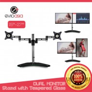 Dual Monitor Stand with Tempered Glass 15"-27"