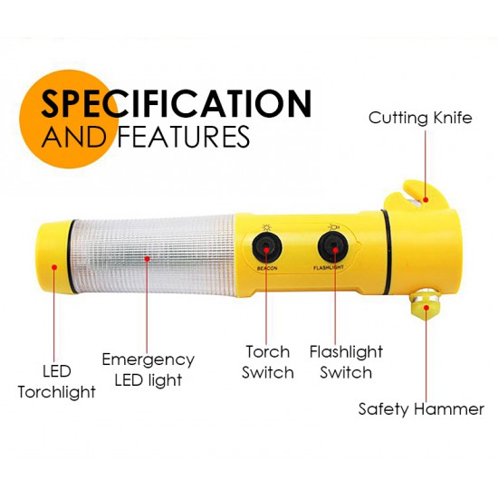 Evio Asia LED Emergency Multifunction Flashlight - Torchlight