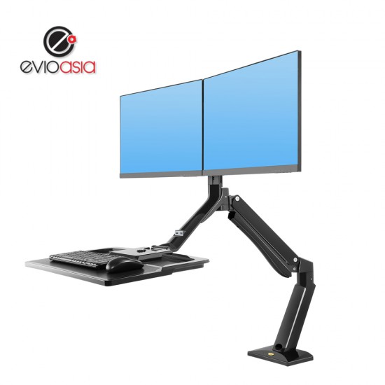 Dual Monitor Sit Stand Plus Keyboard 22" to 27" 