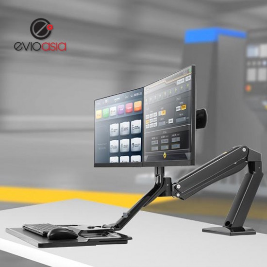 Dual Monitor Sit Stand Plus Keyboard 22" to 27" Dual Monitor Sit Stand Plus Keyboard 22" to 27"
