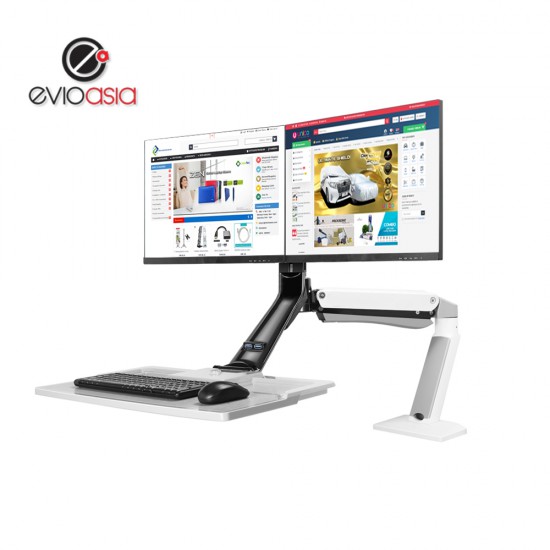 Dual Monitor Sit Stand Plus Keyboard 22" to 27" 