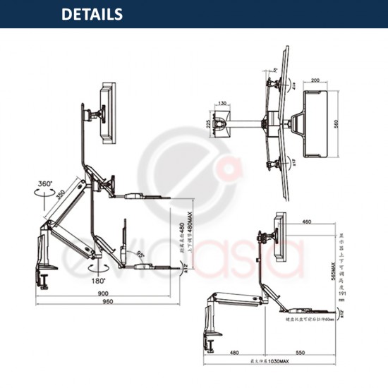 Dual Monitor Sit Stand Plus Keyboard 22" to 27" Dual Monitor Sit Stand Plus Keyboard 22" to 27"