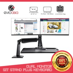 Dual Monitor Sit Stand Plus Keyboard 22" to 27" 