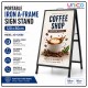 Heavy Duty Portable Iron A-Frame Sign Board Stand 120x80cm Outdoor Advertising Display