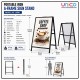 Heavy Duty Portable Iron A-Frame Sign Board Stand 120x80cm Outdoor Advertising Display